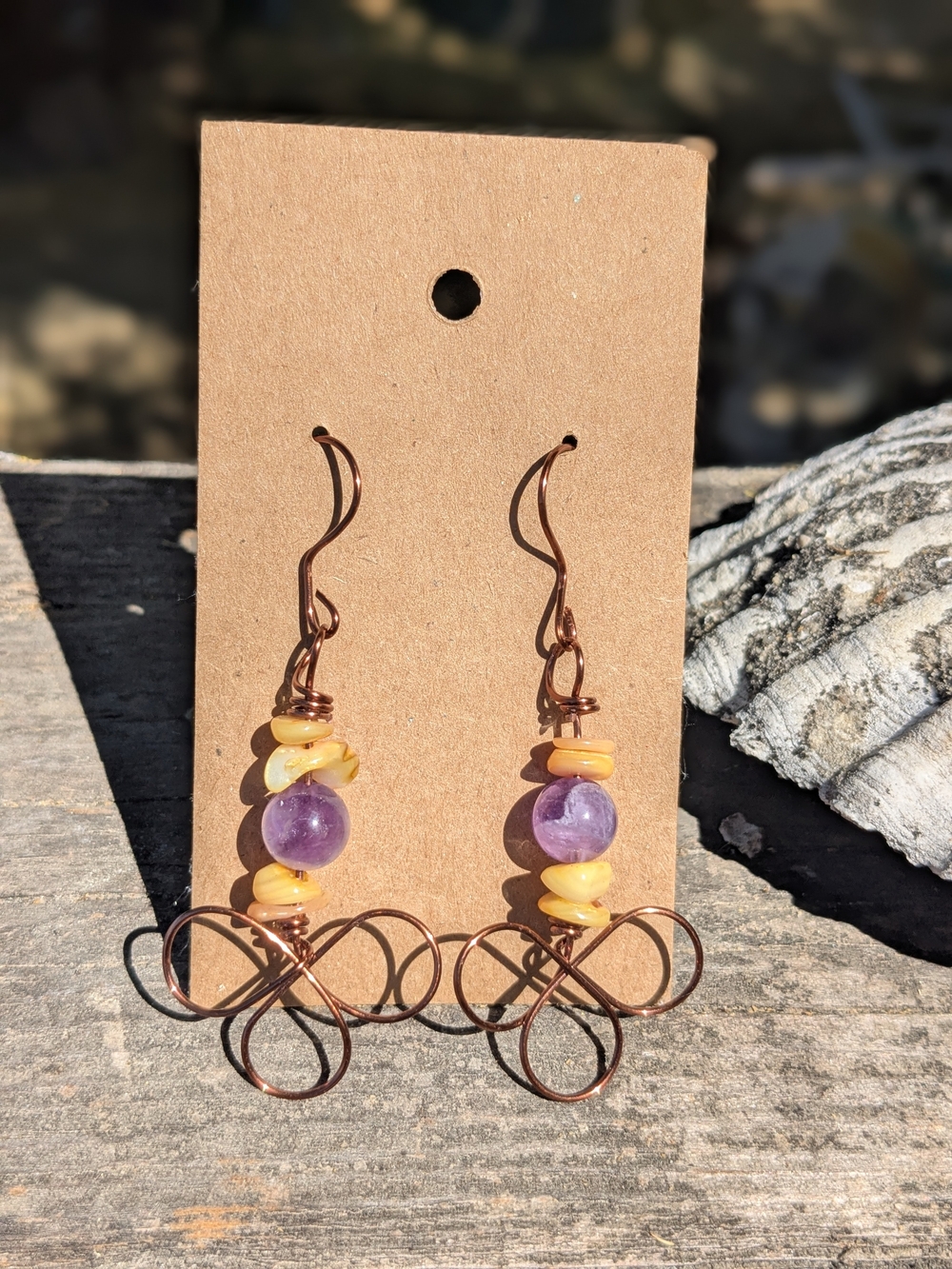 Amethyst Earrings, Handmade, Gemstone Jewelry, Peaceful Stone, Gift Idea